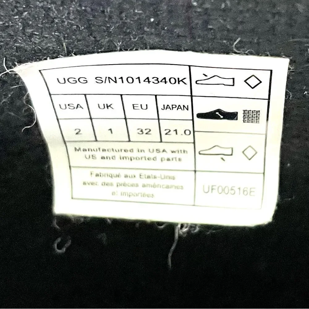 Ugg Rain Boot Black Shiny Size 2
